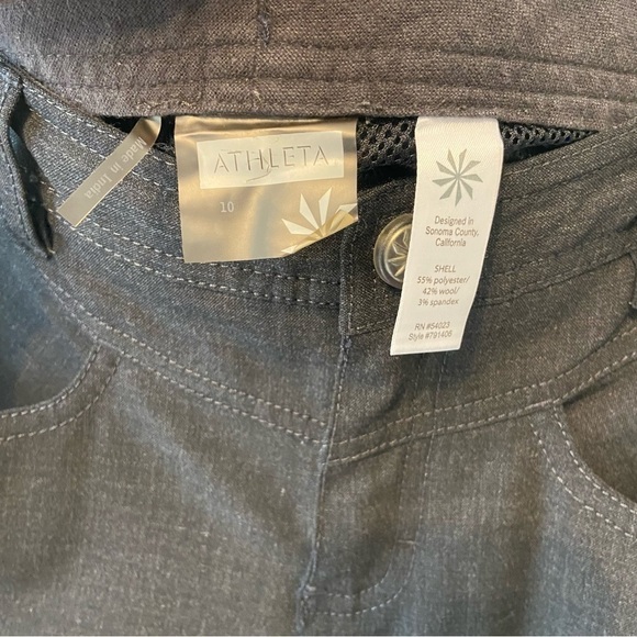 Athleta | Women’s Gray Canyon Casual Wool Blend Zip Calf Pockets Pants Size 10 - Picture 5 of 13